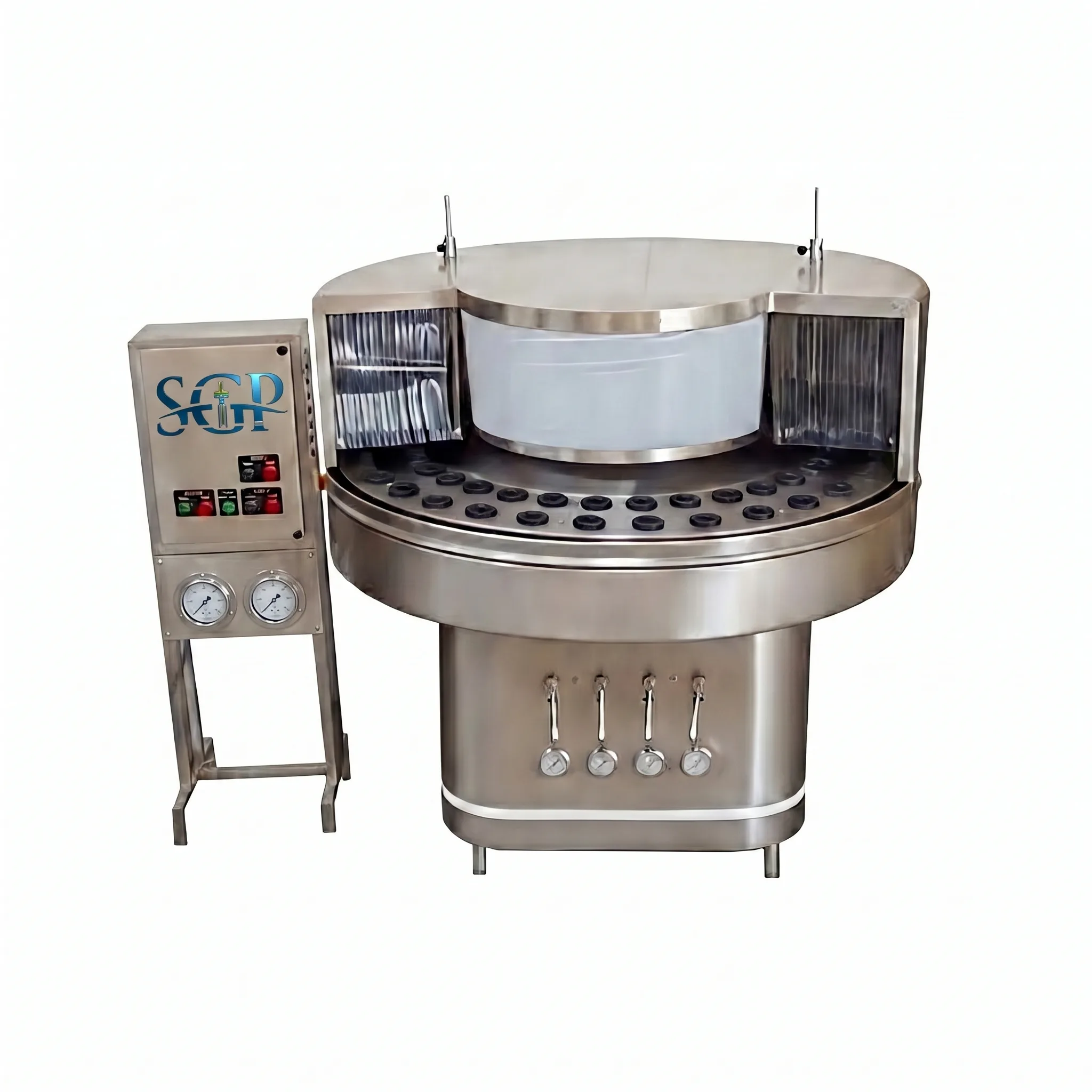 Semi-Automatic Rotary Bottle Washing Machine manufacturer — Kailash Machine Tools Ahmedabad