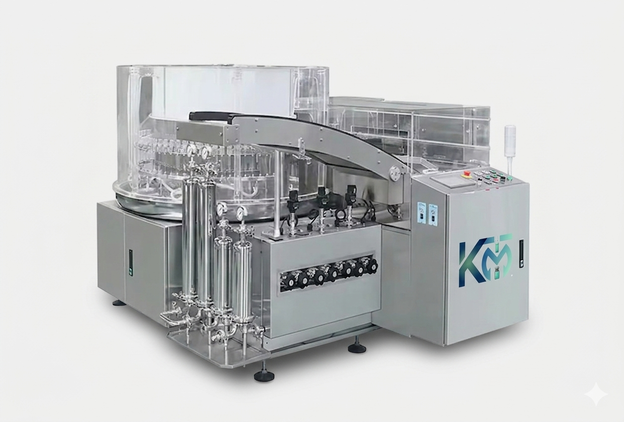 Rotary Vial Washing Machine manufacturer — Kailash Machine Tools Ahmedabad