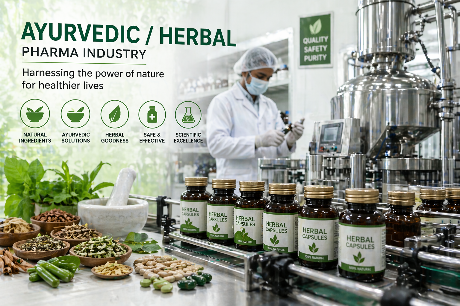 Ayurvedic / Herbal industry served by Kailash Machine Tools