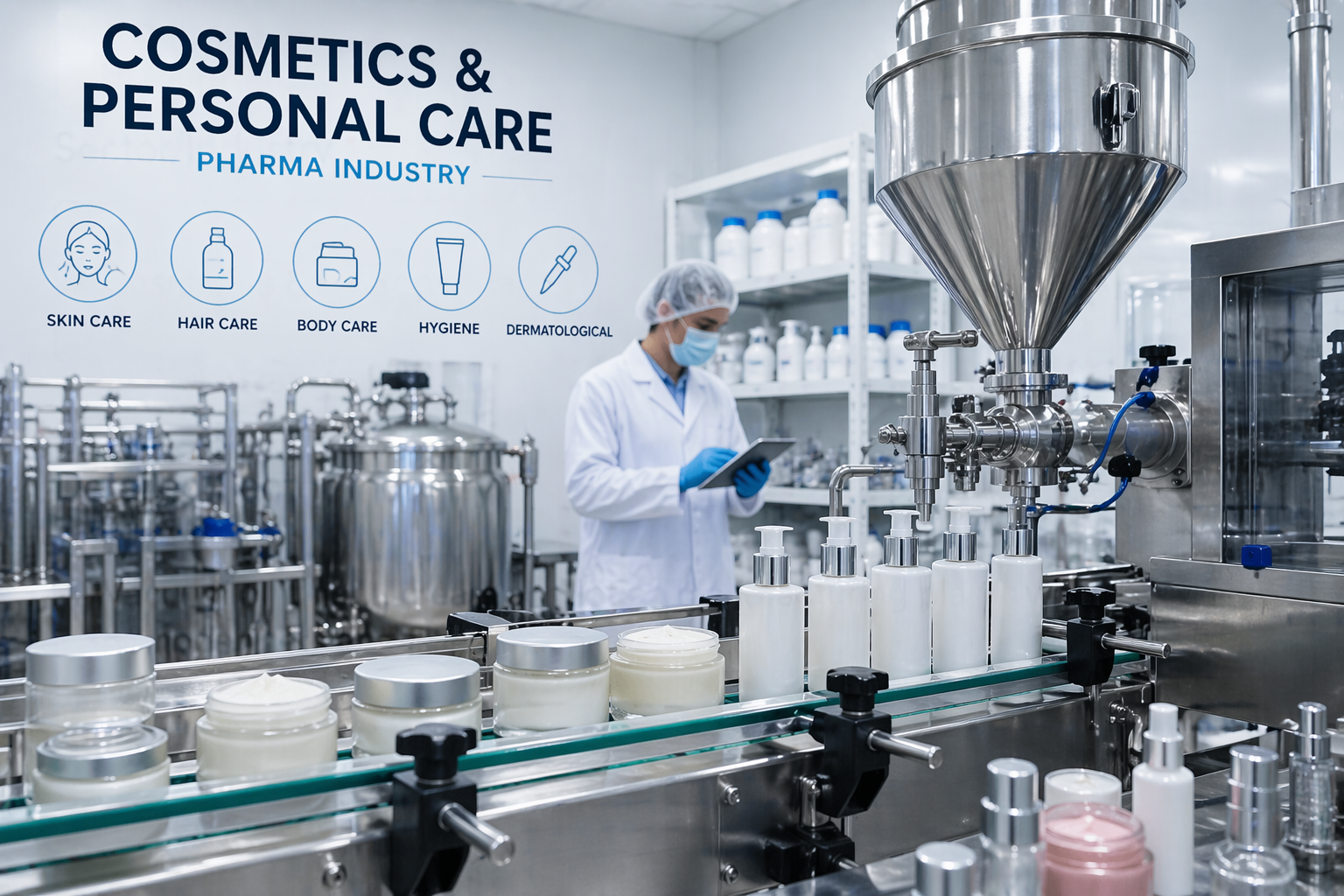 Cosmetics & Personal Care industry served by Kailash Machine Tools