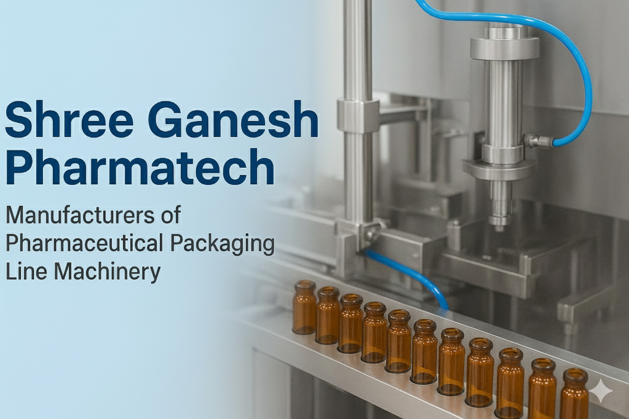 Filled pharmaceutical vials on a cGMP production line